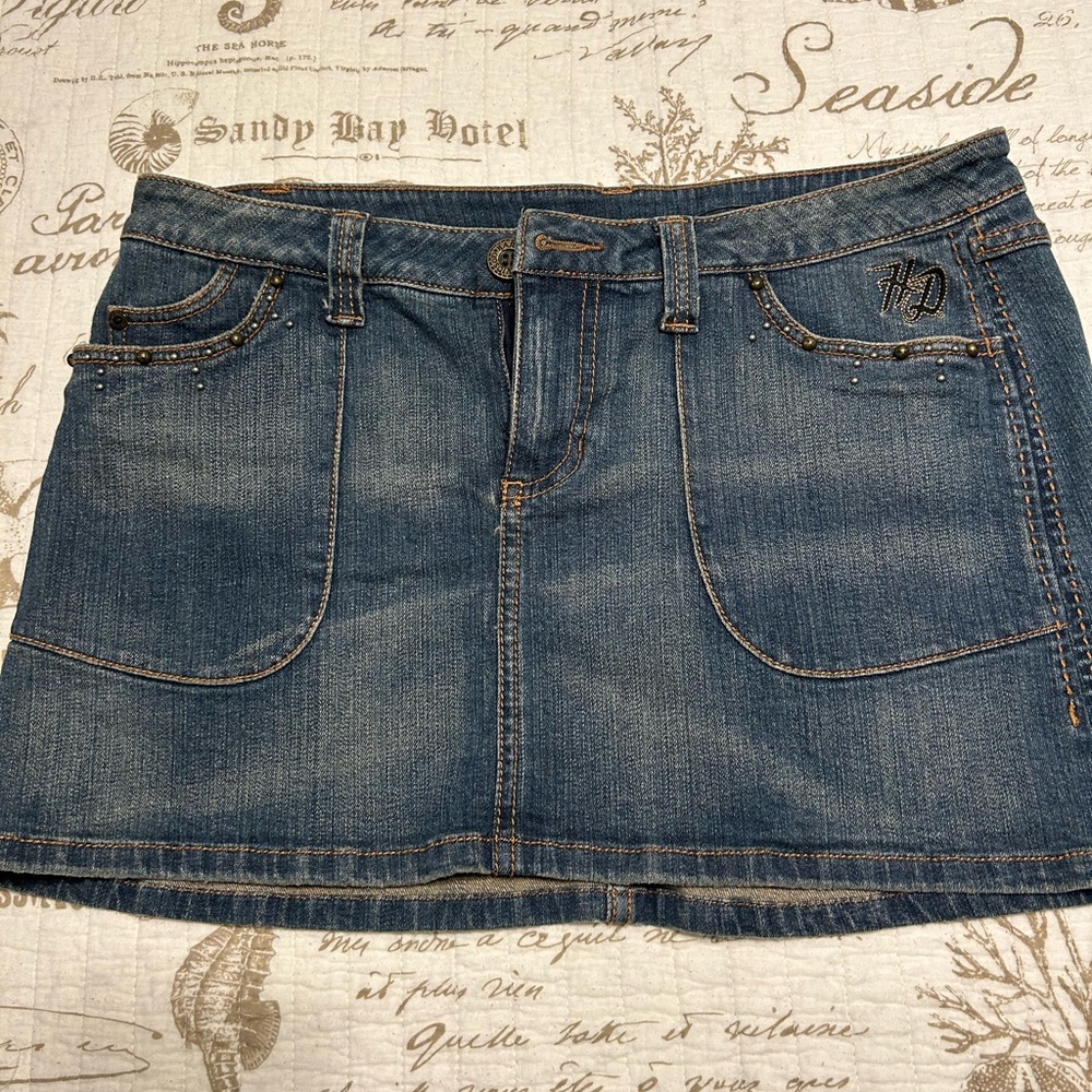 Harley-Davidson Blue Denim Mini Skirt